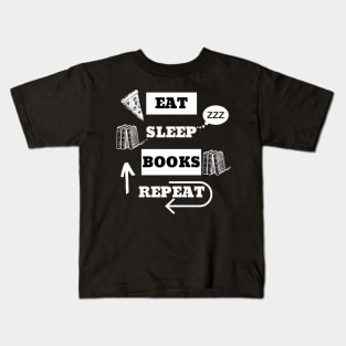 bookworm eat sleep books repeat Kids T-Shirt